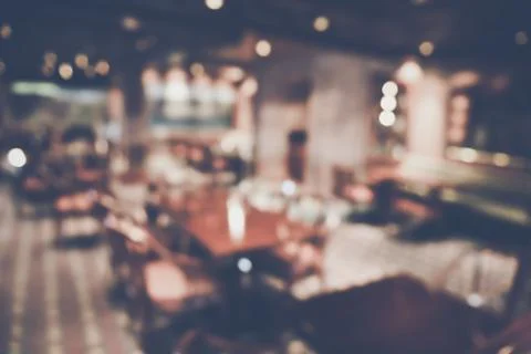 Blurred Restaurant Interior with Instagram Style Filter Stock-Fotos