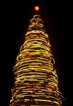 Blurred rotating christmas tree Stock Illustration