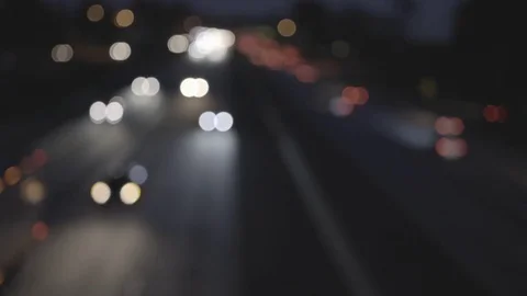 Blurred Round Bokeh Highway Stock Footage 73874480