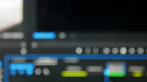 Blurred screen of computer Playback a video in editing software Vidéo 102183155