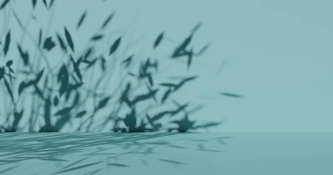 Blurred shadow of foliage on the wall. Illustrazione stock