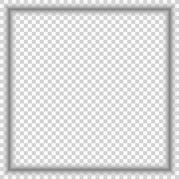 Blurred shadow for a square frame, on transparent, png. 스톡 일러스트