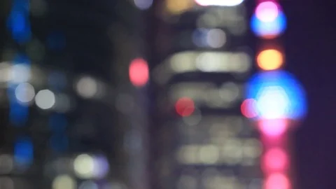 Blurred Shanghai night view Stock Footage 70367970
