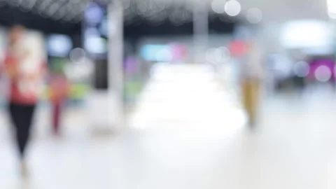 Blurred shoppers in mall Stock Footage 265237951