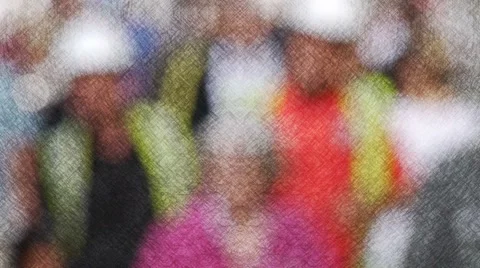 Blurred shoppers with texture effect Stock Footage 62404712