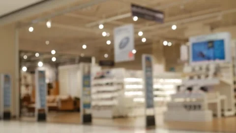 Blurred Shoppers Walking Through Modern Shopping Mall. Stock Footage 316215261