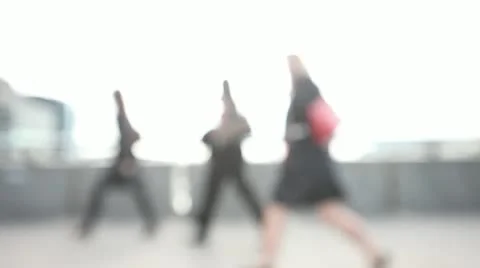 Blurred shot of commuters Stock Footage 21031479