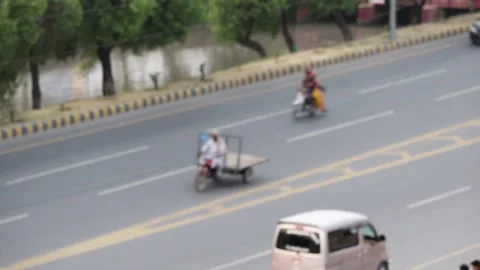 Blurred Shot of a main Road Stock Footage 135258347