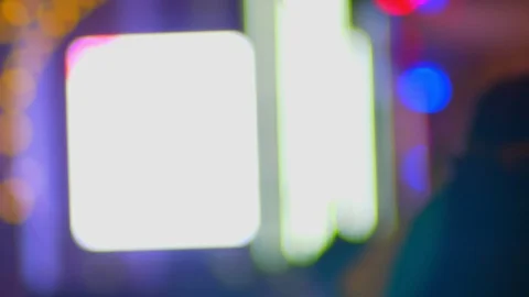 Blurred shot of silhouettes of fastly walking pedestrians on evening Video stock 101264622