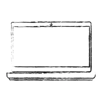 Blurred silhouette laptop computer tech device イラスト素材