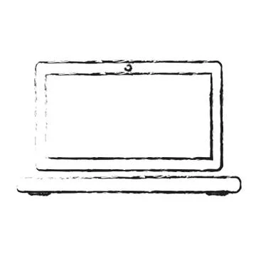 Blurred silhouette laptop computer tech device イラスト素材