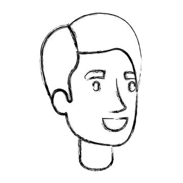 Blurred silhouette of man face with side hair Illustrazione stock