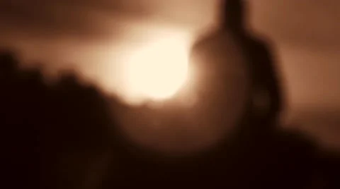 Blurred silhouette of man walking by Stock-Footage 45226921