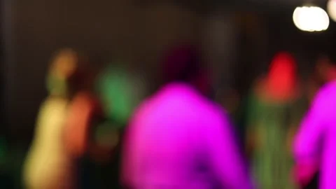 Blurred silhouettes of people dancing at a party in a nightclub Stock Footage 147677953