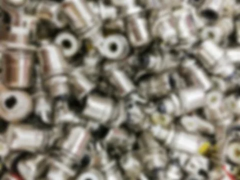 Blurred silver audio jack adapter background Stock Photos