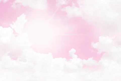 Blurred sky soft pink cloud, blur sky pastel pink color soft background, lo.. Stockillustratie