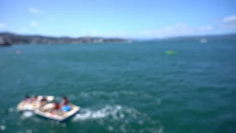 Blurred Slow motion video of Wellington City waterfront Stock Footage 124343530