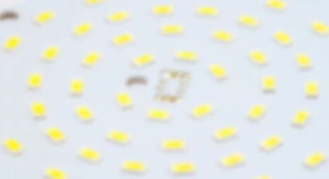 Blurred SMD LEDs on Printed Circuit Board Stock Photos