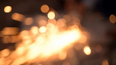 Blurred sparks caused by construction workers Stock Footage 124004715