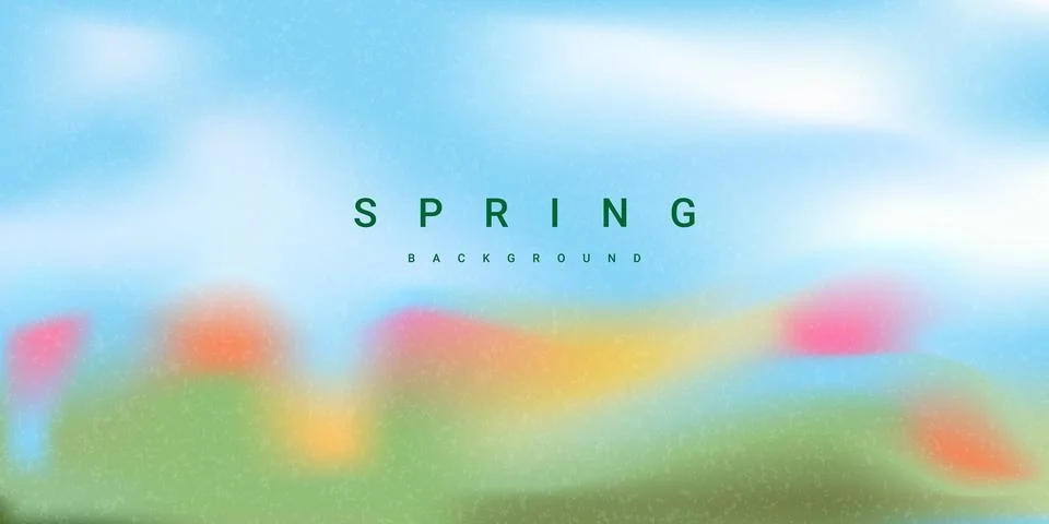 Blurred spring flower field background with gradient ethereal effect. Red, .. Stock Illustration