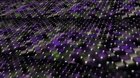 Blurred squares are moving gently on the black screen. Animation. Field with Stock Illustration