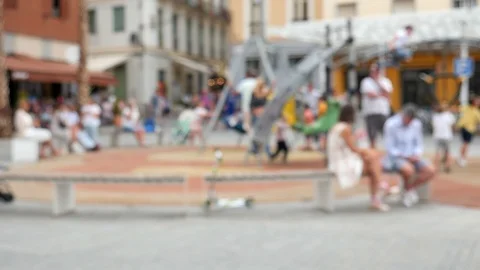 Blurred static shot of an outdoor playground Stock Footage 117043554