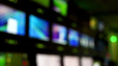 Blurred of studio at TV station. Stock Footage 122222646