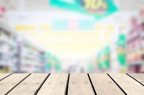 Blurred supermarket Stock Photos