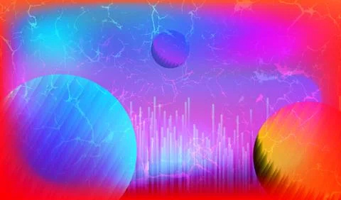 Blurred Synthwave Technology Background Stock Illustration