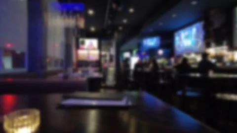 Blurred Table Perspective Bar Pub Sportsfans Drinking At Night Partially 스톡 동영상 225099192