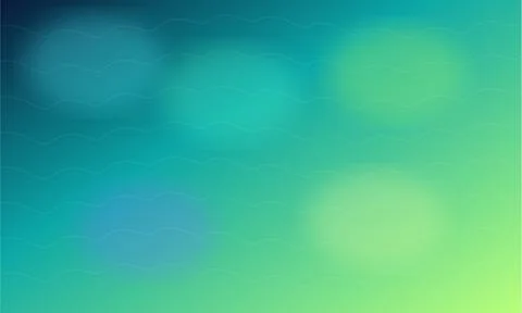 Blurred teal and lime gradient background with horizontal wavy lines 库存插图