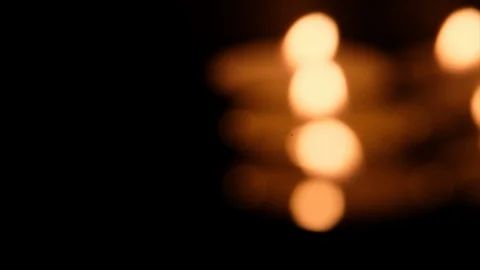 Blurred Tealight Candles Stock Footage 94345398