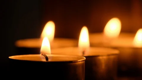 Blurred Tealights Candles Stock Footage 94369672