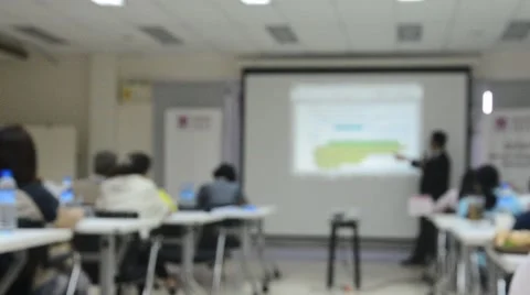 Blurred of thai people learn and train in training room Video stock 64624854