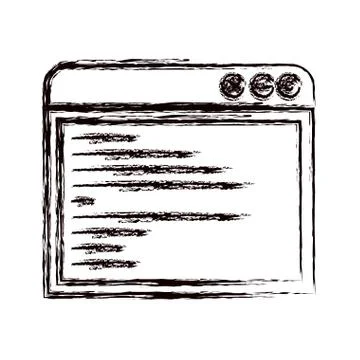 Blurred thick contour computer window icon Stock Illustration