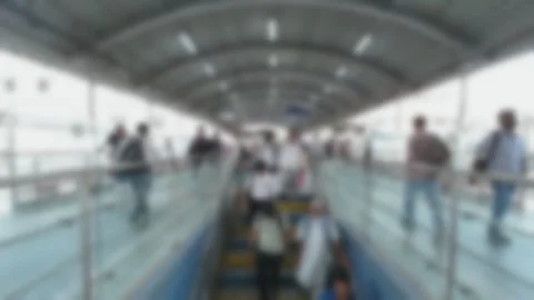 Blurred time lapse video of human traffic at Andheri West Railway Station Video stock 301711754