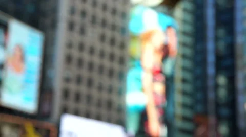 Blurred Times Square Advertisement Video stock 37397330