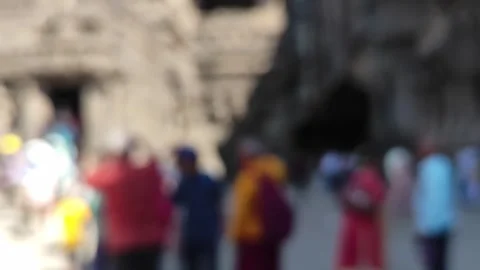 Blurred Tourists Exploring Ancient Heritage Site Cultural Travel Background 動画素材 329886006