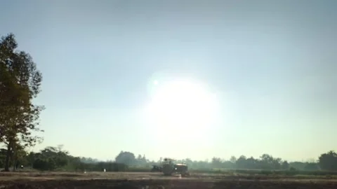 Blurred tractor Stock Footage 319617980