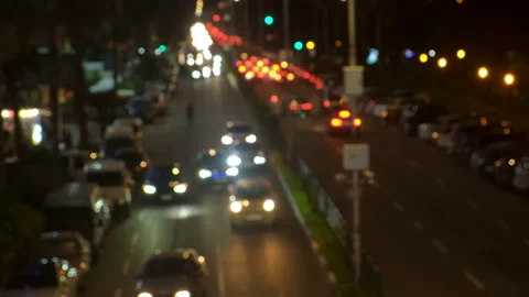 Blurred traffic in city infrastructure creating mesmerizing urban nightscape. Stock Footage 311475418