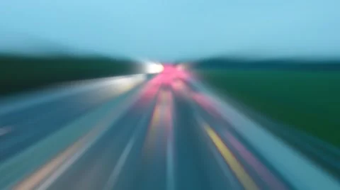 Blurred traffic highway Stock Footage 49711535