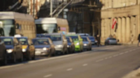 Blurred Traffic Jam Stock Footage 49539904