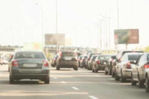 Blurred traffic jam Stock Photos