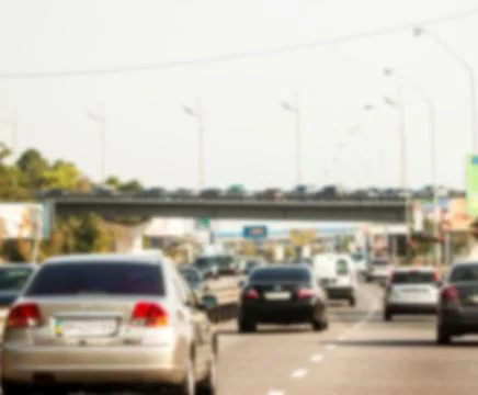 Blurred traffic jam Fotos de archivo