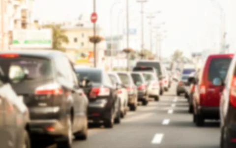Blurred traffic jam Stock Photos