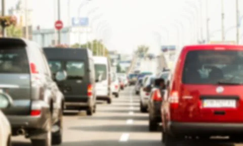 Blurred traffic jam Foto stock