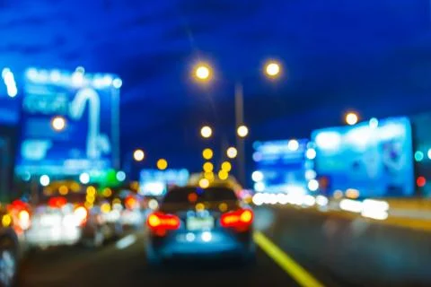 Blurred traffic jam Stock Photos