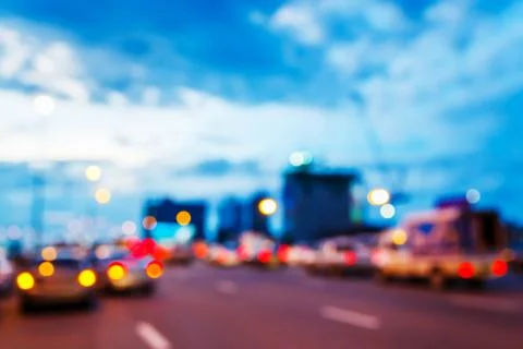 Blurred traffic jam Stock Photos
