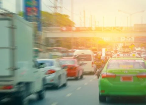 Blurred traffic jam Stock Photos