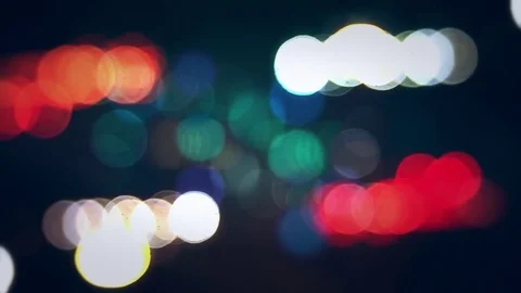 Blurred Traffic Night Lights Stock Footage 70719732